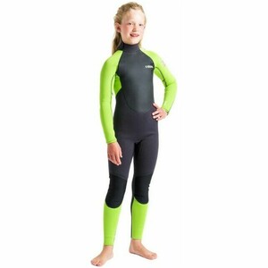 2024 C-Skins Junior Element 3/2mm Back Zip Wetsuit C-EL32STJ - Anthracite / Lime / Multi